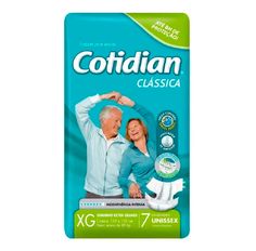 Fralda Descartável Geriátrica Cotidian Clássica XG Com 7 Unidades