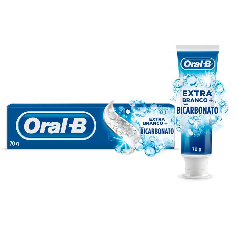 Creme Dental Oral-B Extra Branco Com Bicarbonato 70g
