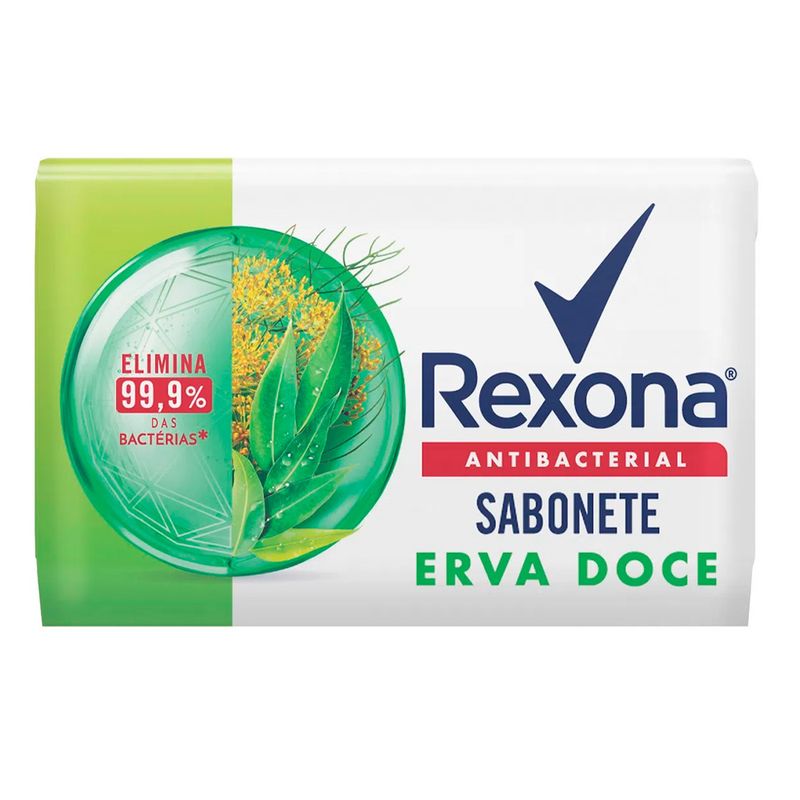 Sabonete Rexona Antibacteriano Erva Doce 84g