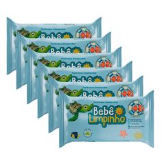 Kit 6 Toalha Umedecida Bebê Limpinho - 840 toalhinhas