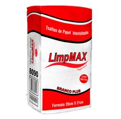 Papel Toalha Interfolhadas Limpmax Branco 20X21 1000 Folhas