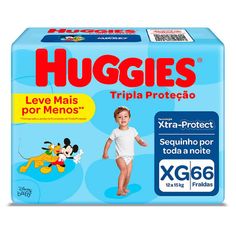 Fralda Huggies Tripla Proteção Hiper XG 66 Tiras