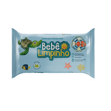 Toalha Umedecida Bebê Limpinho Com 140 Unidades