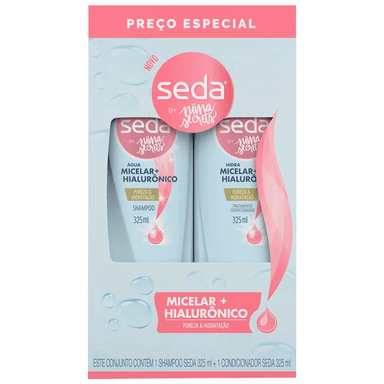 Kit Shampoo E Condicionador Seda Agua Micelar + Hialurônico 325ml