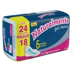 Absorvente Naturalmente Gel Mais Com Abas Leve 24 Pague 18