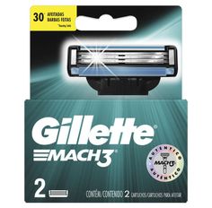 Carga Para Aparelho De Barbear Gillette Mach3 - 2 Unidades