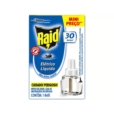 Repelente Elétrico Líquido Raid Refil 30 Noites com 21,9ml