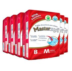 Kit Fralda Geriátrica Mastersoft Regular M 8 Unidades - Com 6 Unidades