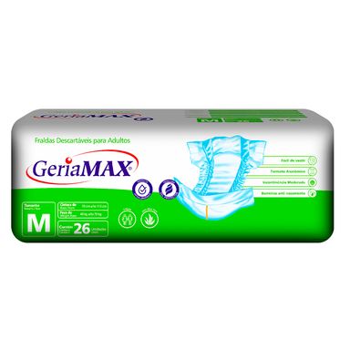 Fralda Descartável Geriátrica Geriamax M - 26 Unidades