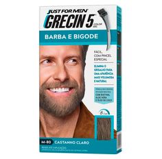 Tonalizante Grecin 5 Barba E Bigode Gel Castanho Claro