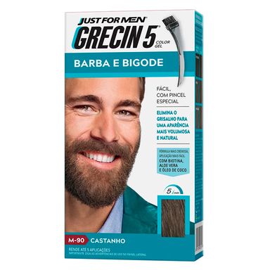 Tonalizante Grecin 5 Barba E Bigode Gel Castanho