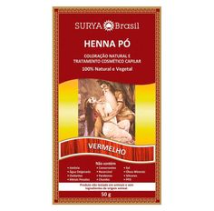 Tintura Em Pó Henna Surya Vermelho 50g