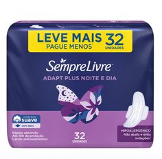 Absorvente Sempre Livre Noturno Max Suave Leve 32 Pague 24