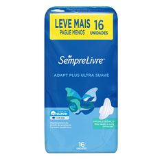 Absorvente Sempre Livre Adapt Plus Suave Com Abas 16 Unidades - VENCIMENTO AGOSTO 2025