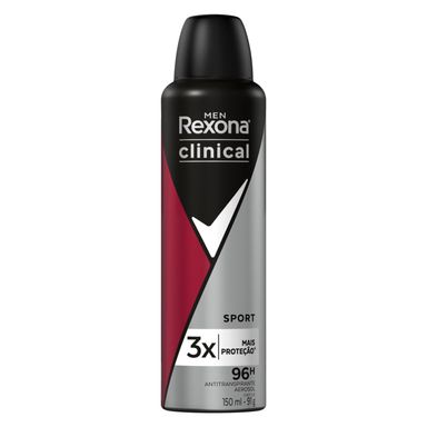 Desodorante Antitranspirante Aerosol Rexona Clinical Men Sport 150ml