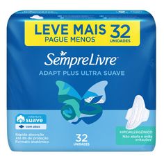 Absorvente Sempre Livre Adapt Plus Suave Com Abas 32 Unidades