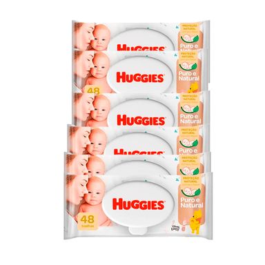 Kit Lenço Umedecido Huggies Puro E Natural - 288 Unidades