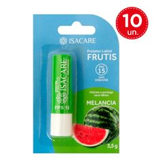 Kit Protetor Labial Isacare Frutis Melancia 3,5g - 10 Unidades