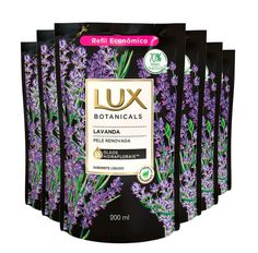 Kit Sabonete Líquido Lux Refil Botanicals Lavanda 200ml 6 Unidades