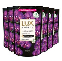 Kit Sabonete Liquido Lux Refil Botanicals Negra 200ml 6 Unidades