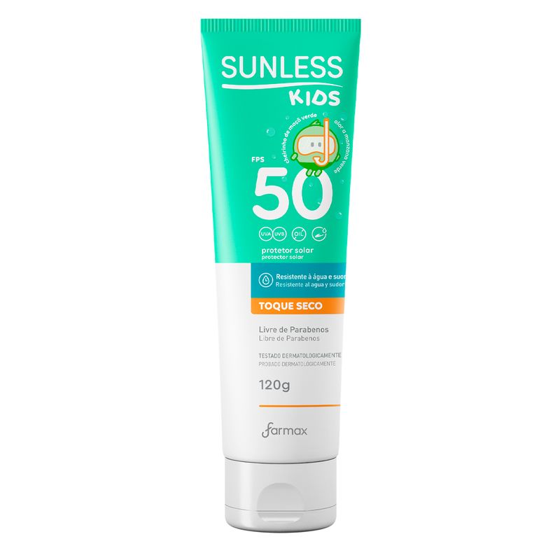 740404-1-Protetor-Solar-Sunless-Kids-Toque-Seco-FPS-50-120g