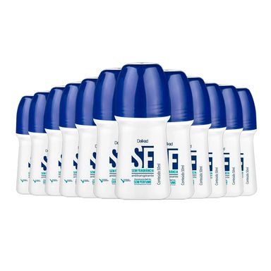 Kit Desodorante SF Sem Fragrância Roll On 50ml - 12 Unidades