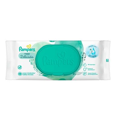 Lenço Umedecido Pampers Limpeza Delicada 48 Unidades
