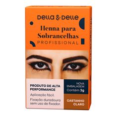 Henna Para Sobrancelha Della E Delle Castanho Claro 3g