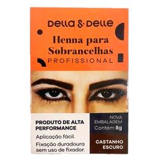 Henna Para Sobrancelha Della E Delle Castanho Escuro 8g