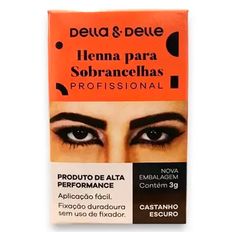 Henna Para Sobrancelha Della E Delle Castanho Escuro 3g