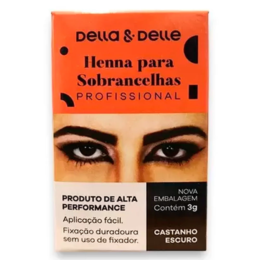 Henna Para Sobrancelha Della E Delle Castanho Escuro 3g - Lojas Rede