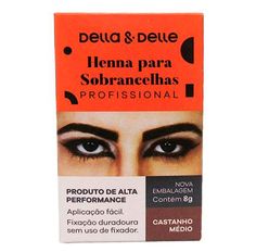 Henna Para Sobrancelha Della E Delle Castanho Médio 8g