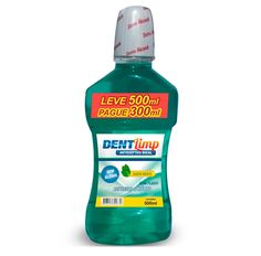 Antisséptico Bucal Dentlimp Menta Leve 500ml Pague 300ml