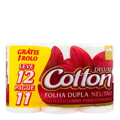 Papel Higiênico Cotton 30 Metros Leve 12 Pague 11
