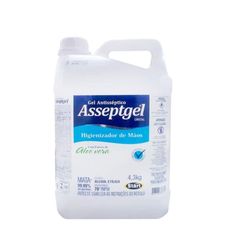 Álcool Gel Asseptgel Antisséptico Cristal 4,3Kg