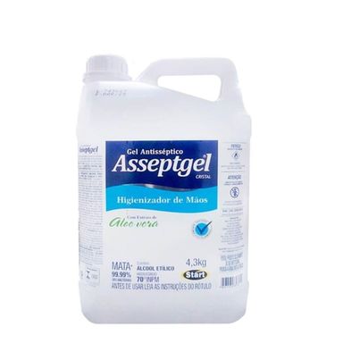 Álcool Gel Asseptgel Antisséptico Cristal 4,3Kg