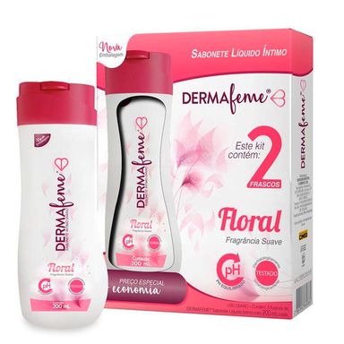 Kit Sabonete Íntimo Dermafeme Floral  200ml Com 2 Unidades Preço Especial