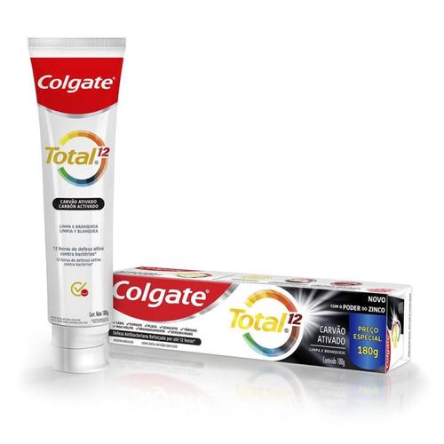 Creme Dental Colgate Total 12 Carvão Ativado 180g