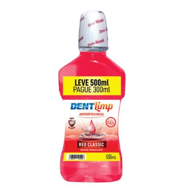 Antisséptico Bucal Dentlimp Red Classic Leve 500 Pague 300ml