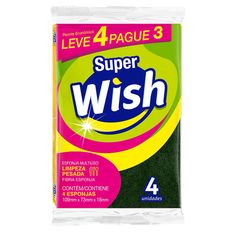 Kit Esponja De Limpeza Super Wish Leve 4 pague 3