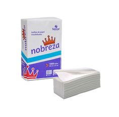 Papel Toalha Interfolhada Nobreza Branco 20cm x 21cm Com 1000 Folhas