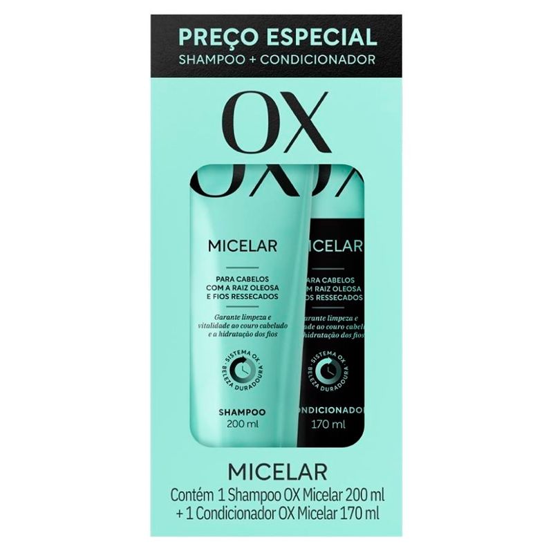 Kit Shampoo 200ml + Condicionador 170ml Ox Micelar - Lojas Rede