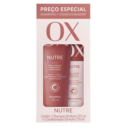Kit Shampoo 375ml+Condicionador 170ml OX Nutrição Intensa