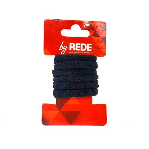 Elástico Para Cabelo By Rede Tecido Preto Com 6 Unidades
