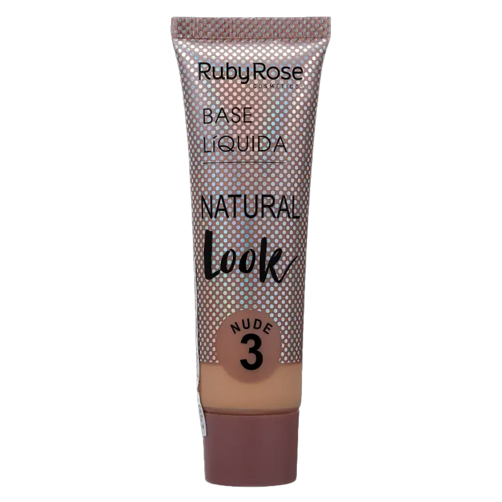 Base Líquida Ruby Rose Natural Look Nude 3 - Lojas Rede