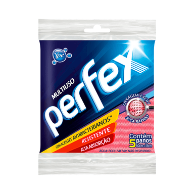 Pano Multiuso Perfex Rosa Com 5 Unidades