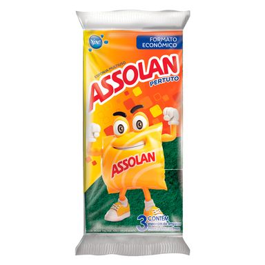 Esponja Assolan Pertuto- 3 unidades