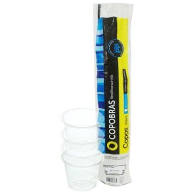 Copo Plástico Copobras Transparente 50ml Pacote Com 100 Unidades