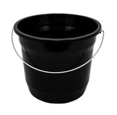 Balde Plástico Induplastico 5L Preto Com Alça De Metal