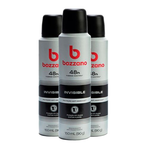 Kit Desodorante Aerosol Bozzano Invisible 90g - 3 unidades